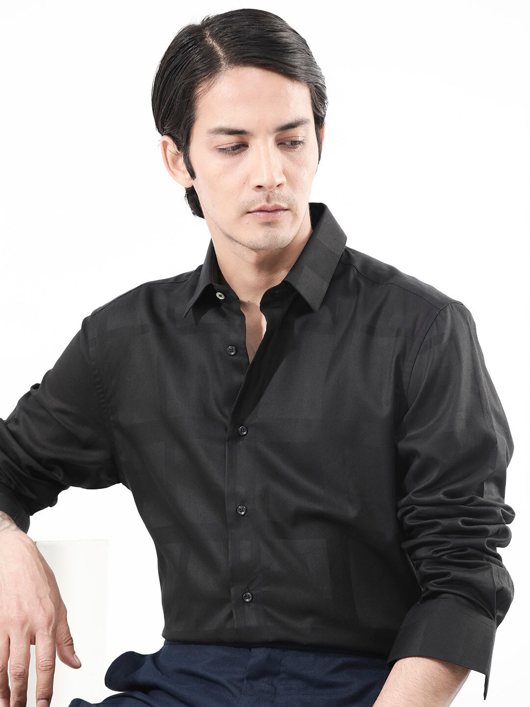 RARE RABBIT Men Boxline-5 Regular Fit Standard Opaque Shirt