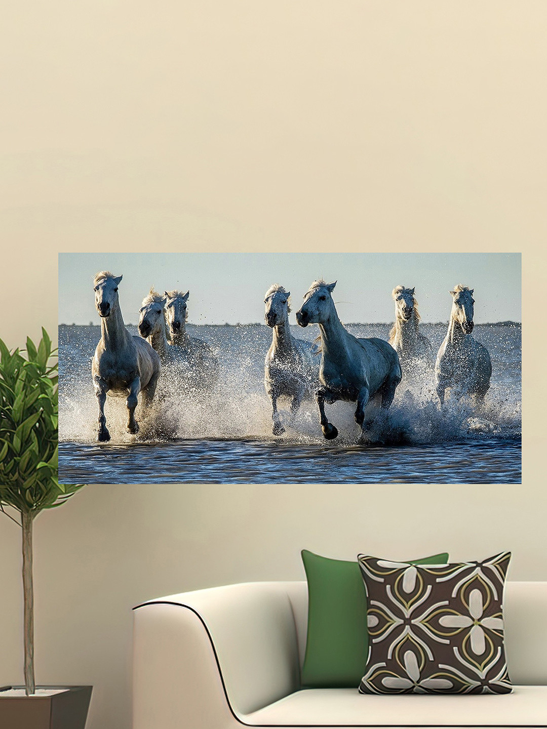 British Terminal Blue & White 1 Piece Paper Birds and Animals Wall Paintings