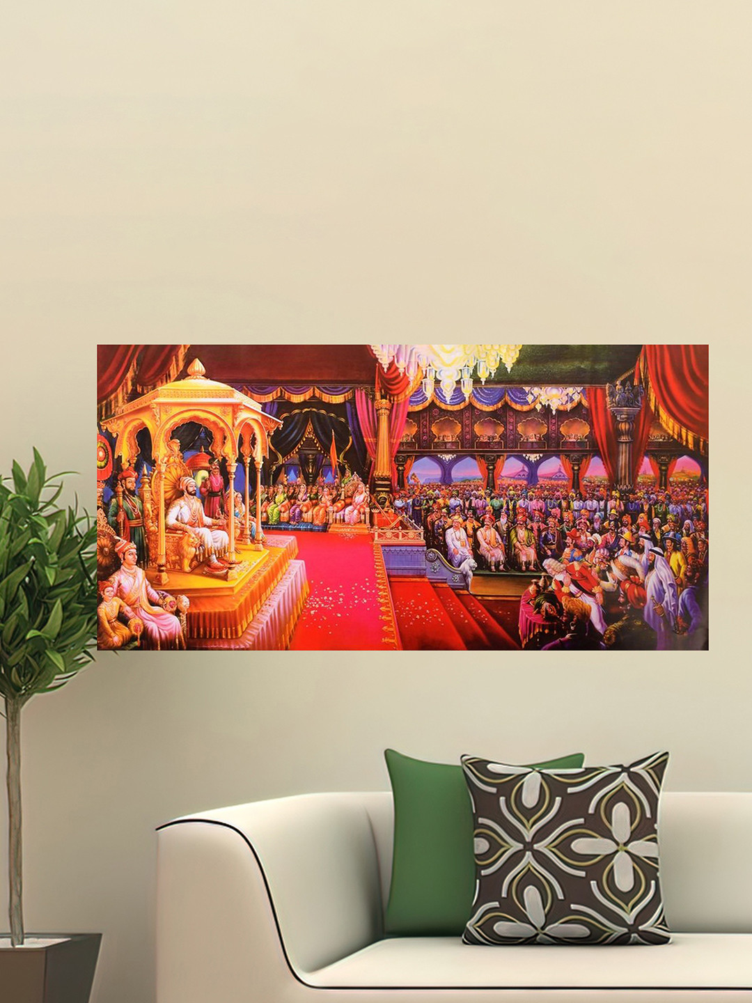 British Terminal Orange & Gold-Toned 1 Piece Paper Other Wall Paintings