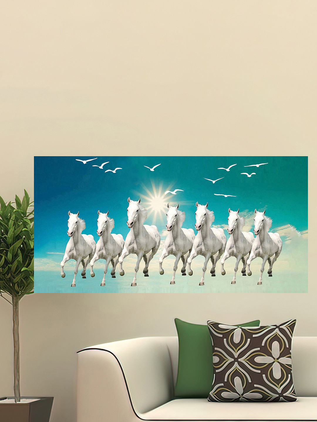 British Terminal White & Blue 1 Piece Paper Birds and Animals Wall Photographs