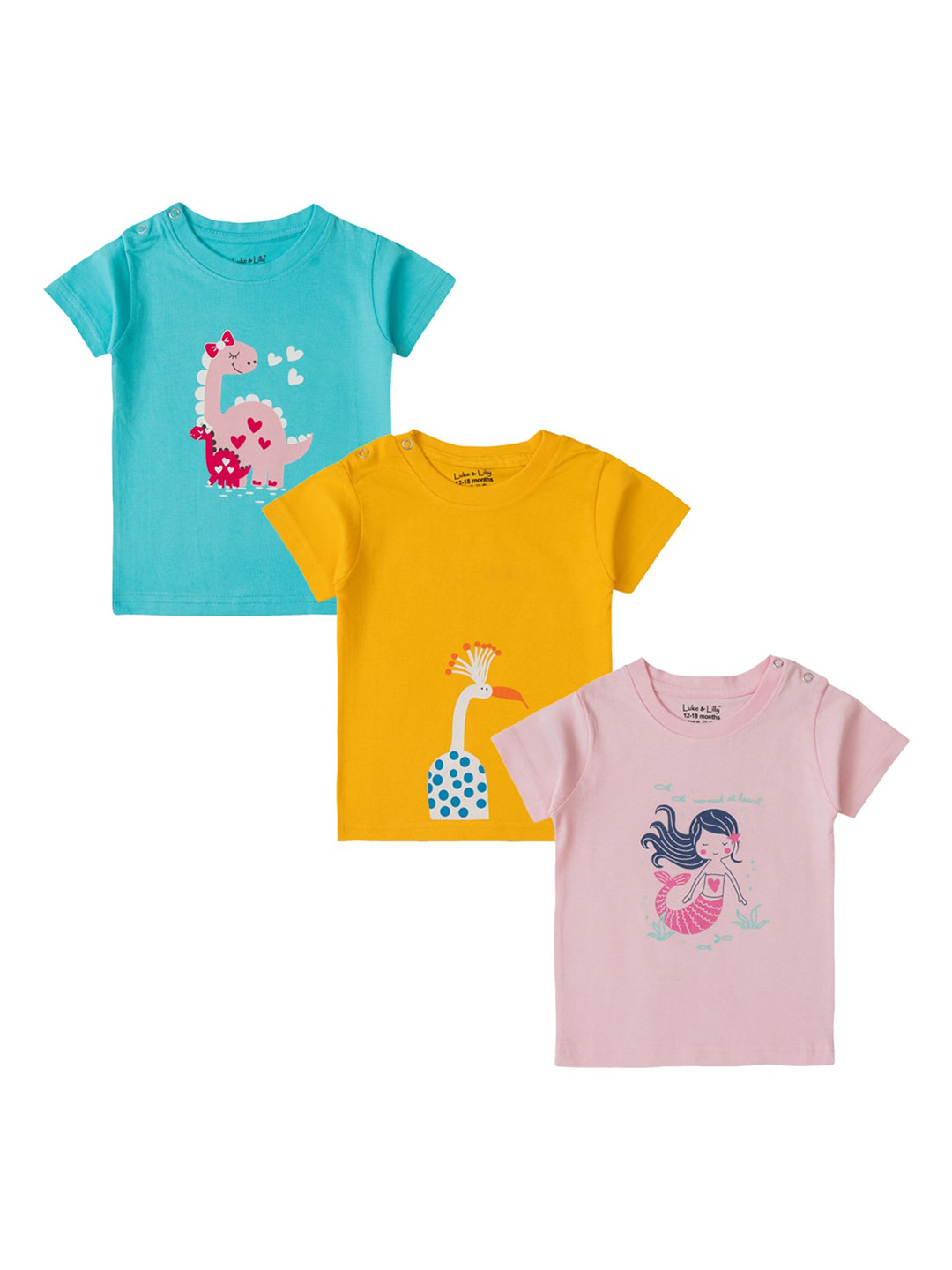 Luke & Lilly Girls 3 Printed Applique T-shirt