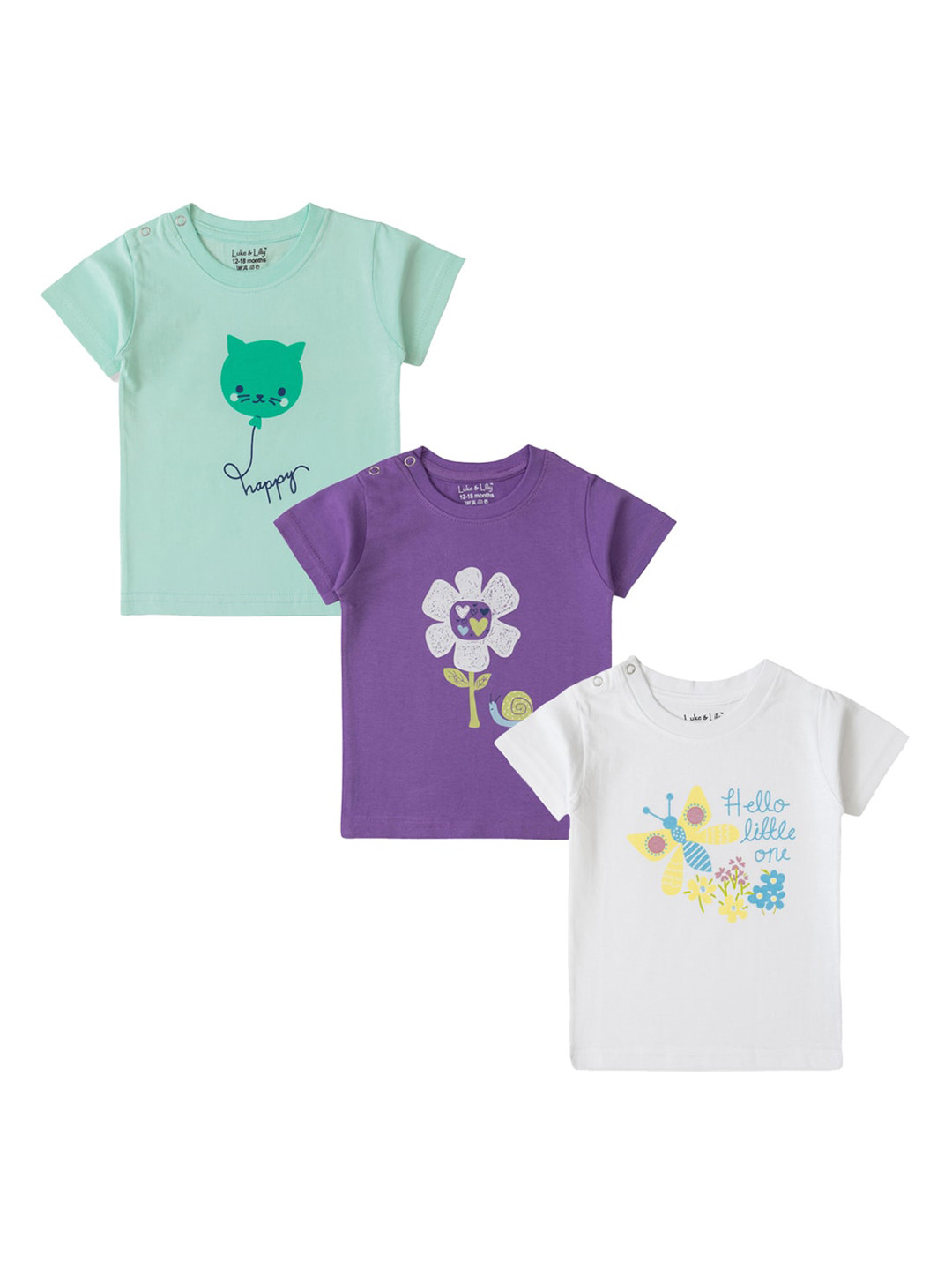 Luke & Lilly Girls 3 Printed Applique T-shirt