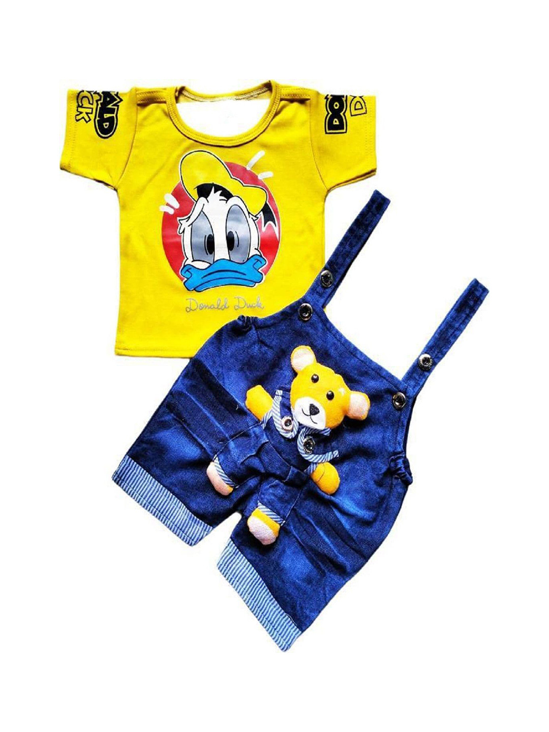 BAESD Kids Straight-Fit Dungarees With T-Shirt