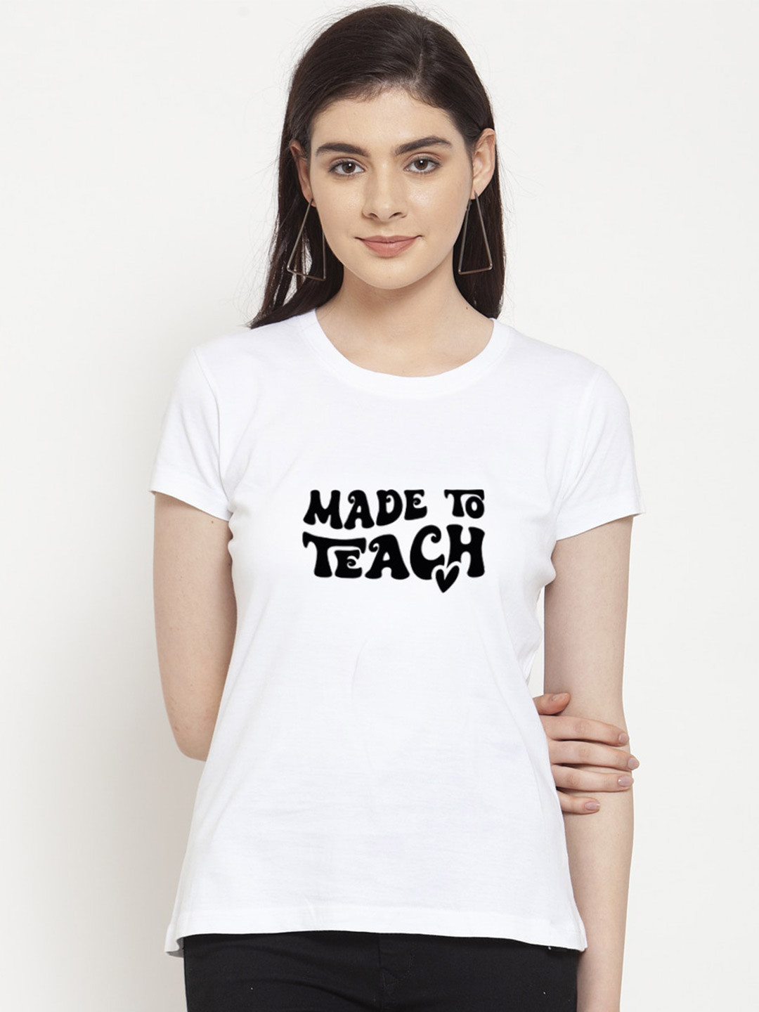 Friskers Women Made to Teach Typography T-shirt