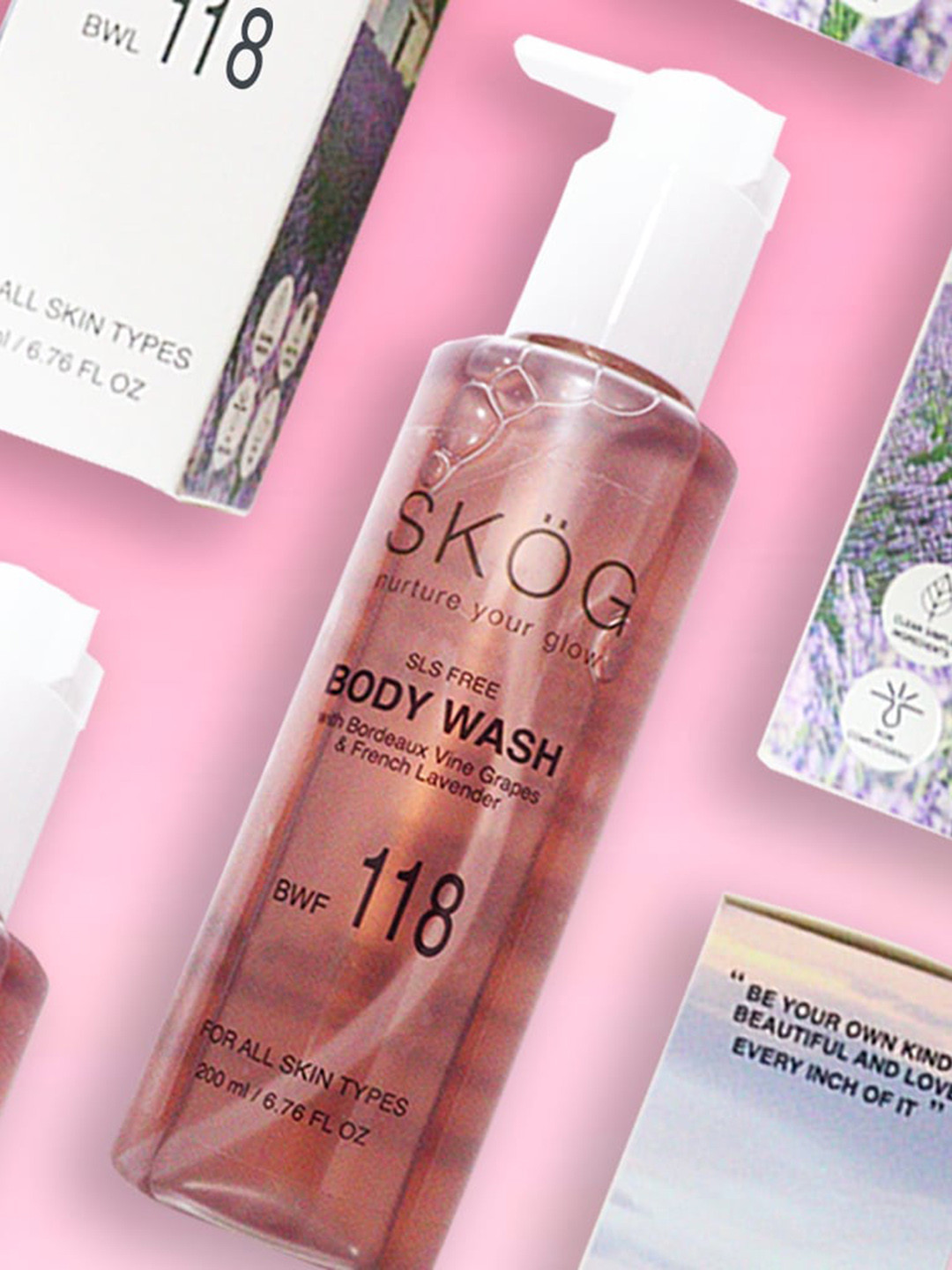 SKOG BWF 118 SLS-Free Body Wash with Bordeaux Vine Grape & French Lavender - 200 ml