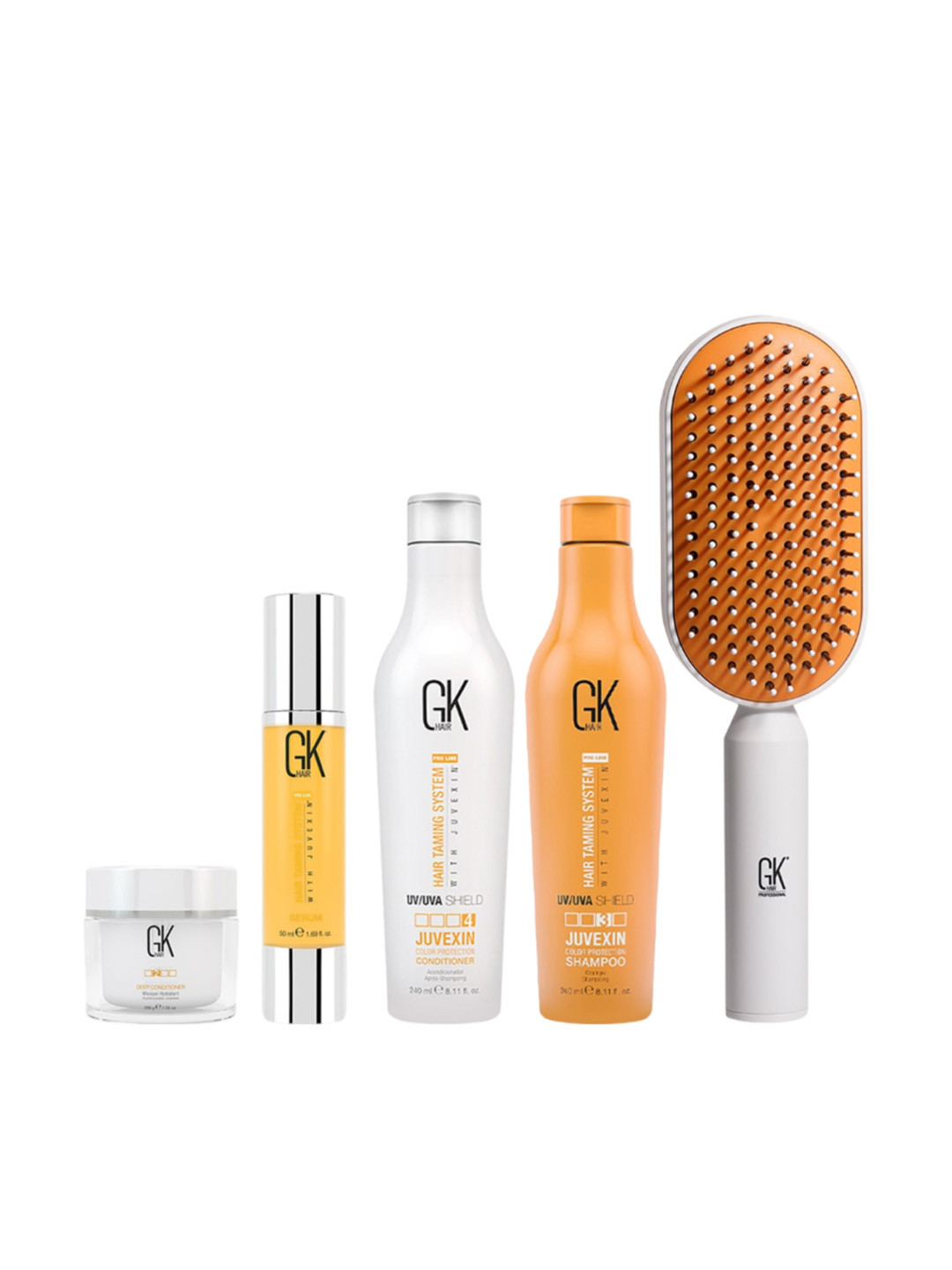 GK HAIR Set Of 5 Color Shield Duo-Serum-Masque & Brush Combo