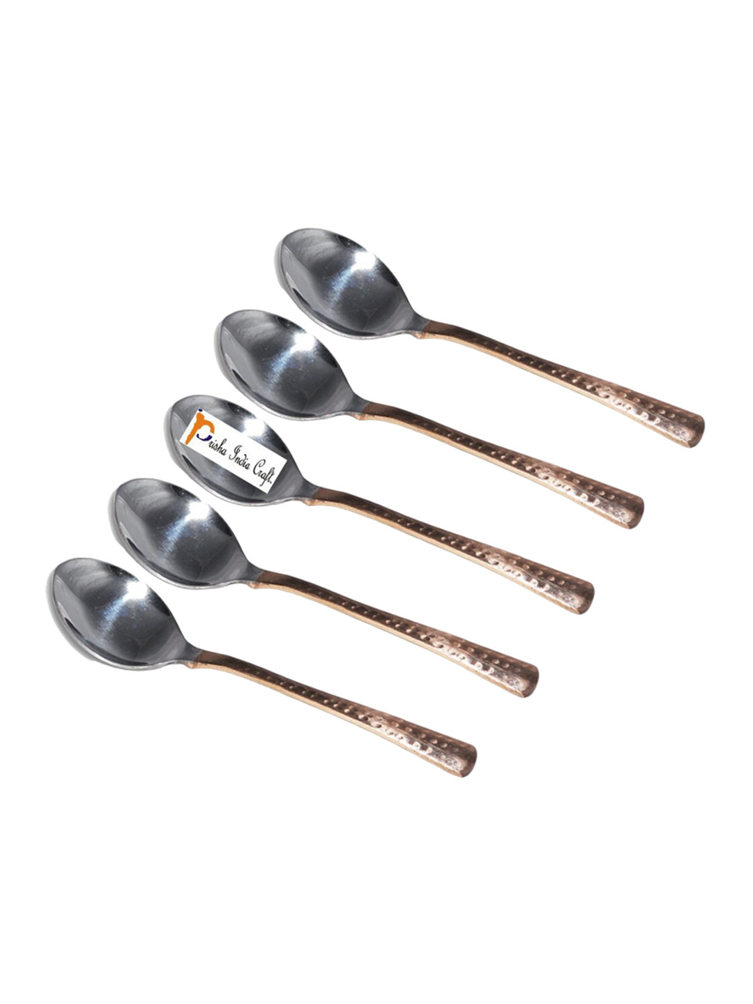 PRISHA INDIA CRAFT 5-Pcs Brown Hammered Stainless Steel Cutlery