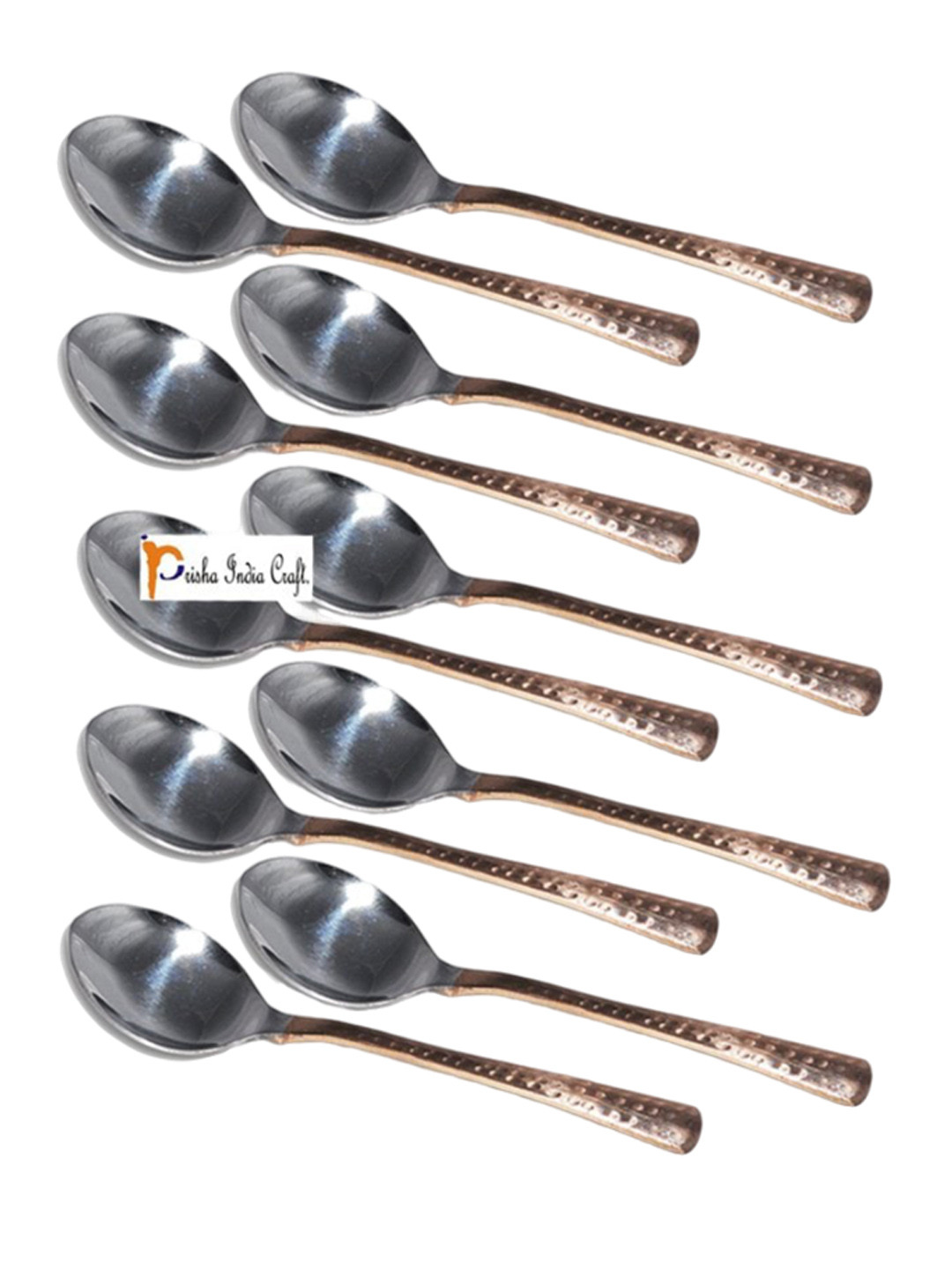 PRISHA INDIA CRAFT 10Pcs Brown Stainless Steel Spoons