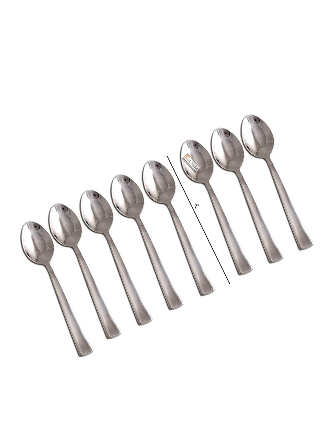 PRISHA INDIA CRAFT 8Pcs Grey Stainless Steel Spoons