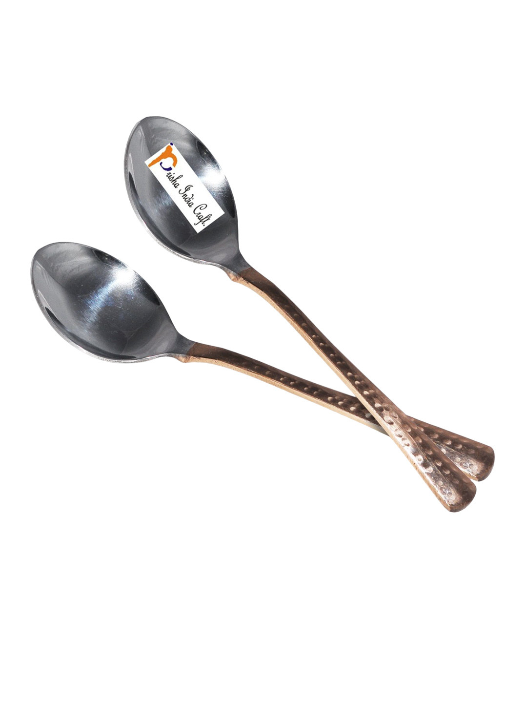 PRISHA INDIA CRAFT 2Pcs Grey & Brown Dessert Spoon Cutlery
