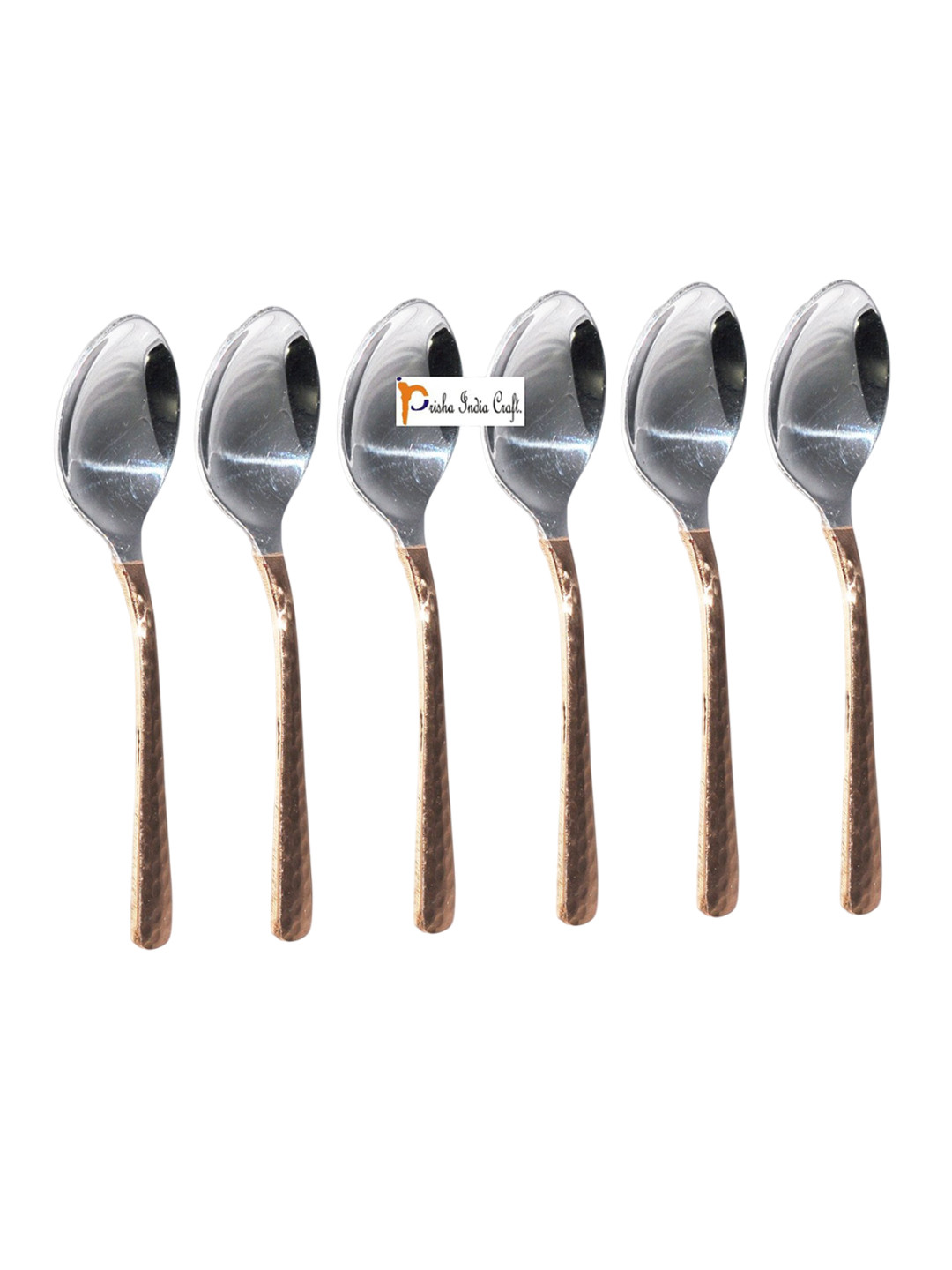 PRISHA INDIA CRAFT 6Pcs Brown Stainless Steel Spoons