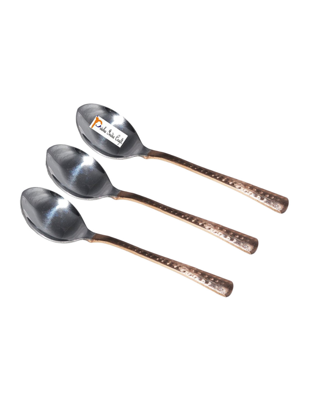 PRISHA INDIA CRAFT 3-Pcs Brown Hammered Stainless Steel Cutlery