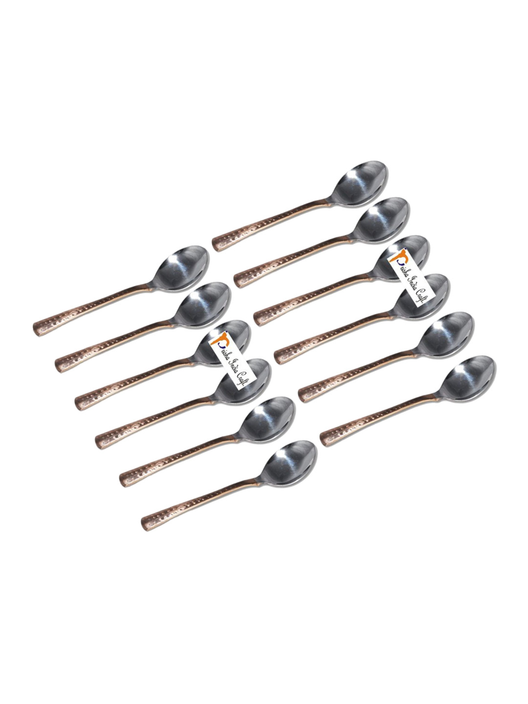 PRISHA INDIA CRAFT 12Pcs Brown Stainless Steel Spoons