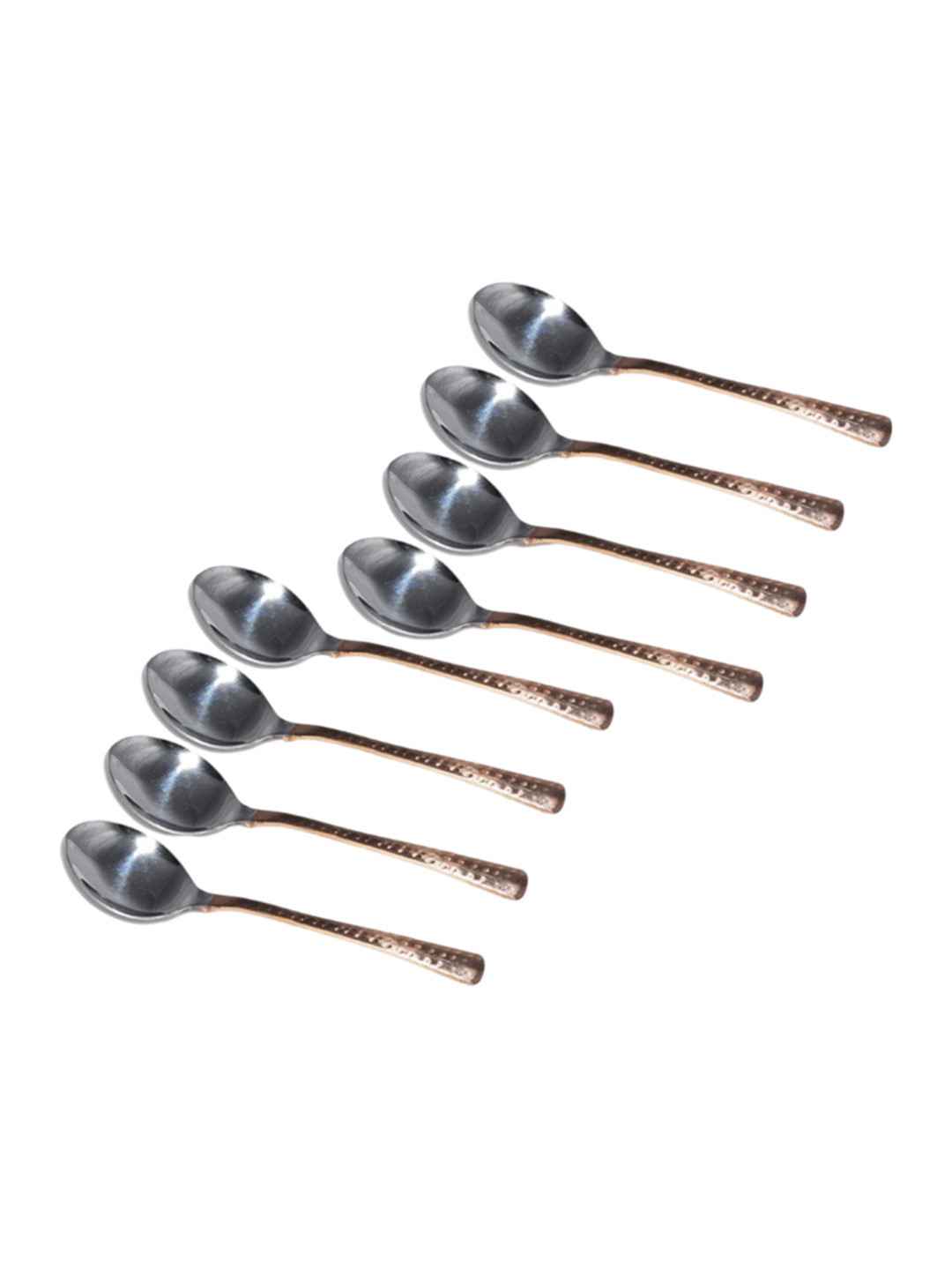 PRISHA INDIA CRAFT 8-Pcs Brown Hammered Stainless Steel Cutlery