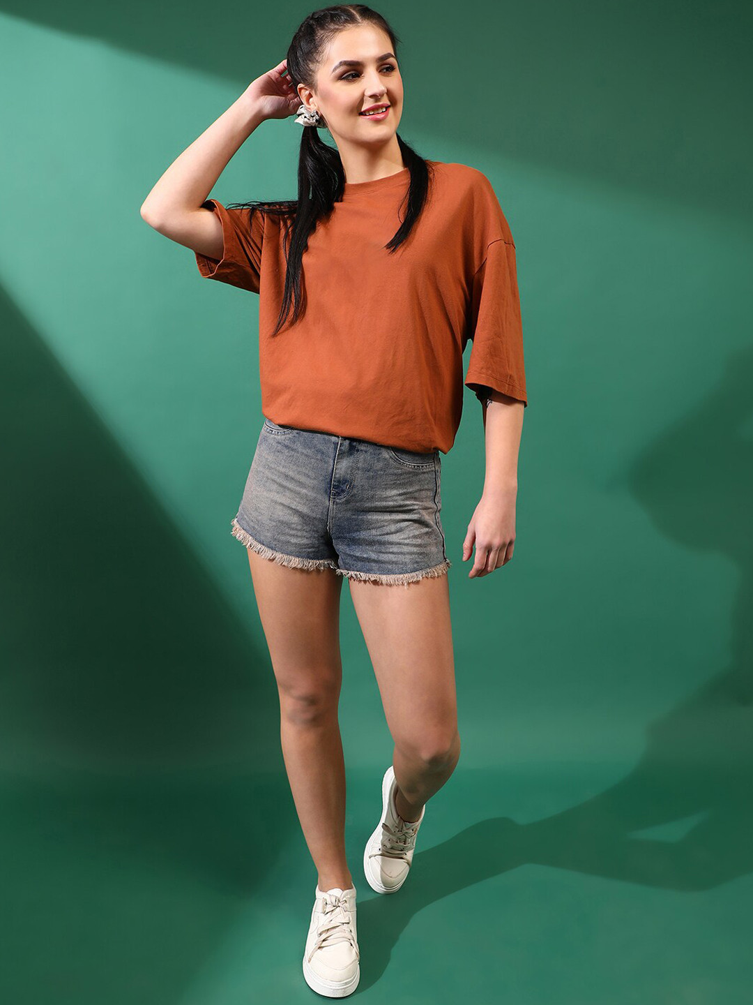 TALES & STORIES Women Washed Denim Shorts