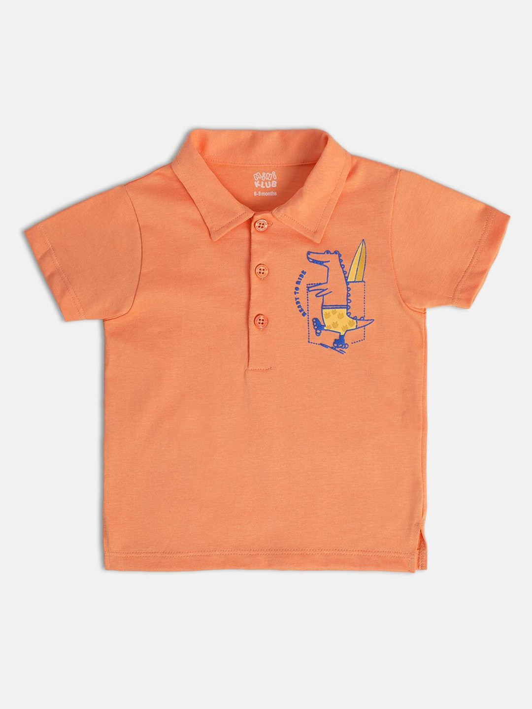 MINI KLUB Infants Printed Polo Collar Cotton Casual T-shirt
