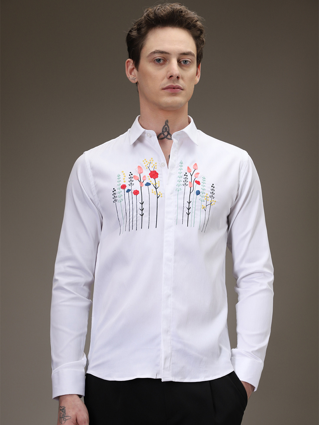 Banana Club Premium Slim Fit Floral Artistry Party Shirt