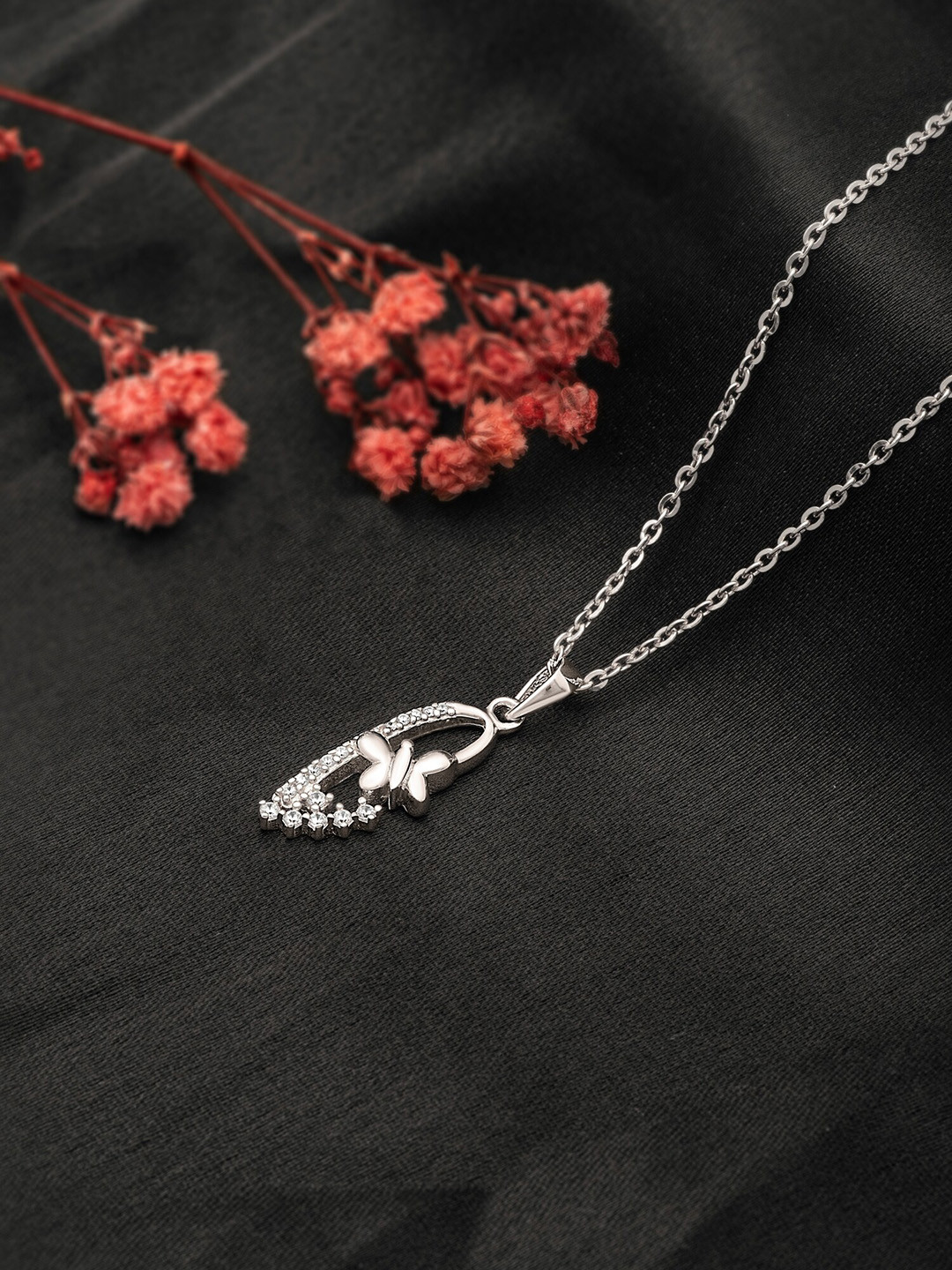 SILBERRY Rhodium-Plated Animal Shaped Pendants with Chains