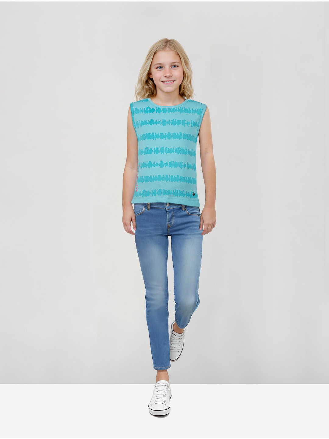 Gini and Jony Girls Striped Cotton Tshirts