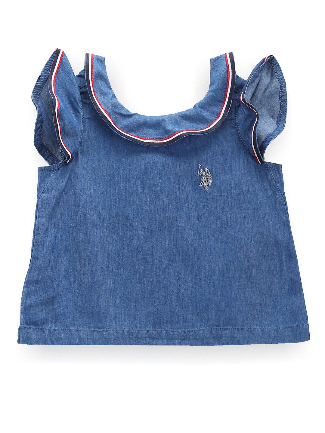 U.S. Polo Assn. Kids Girls Rufflle Top