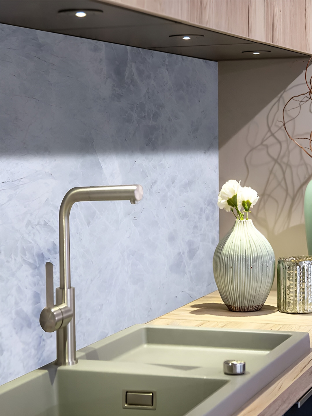 Kuber Industries Set Of 2 Grey Self-Adhesive Removable Wallpaper