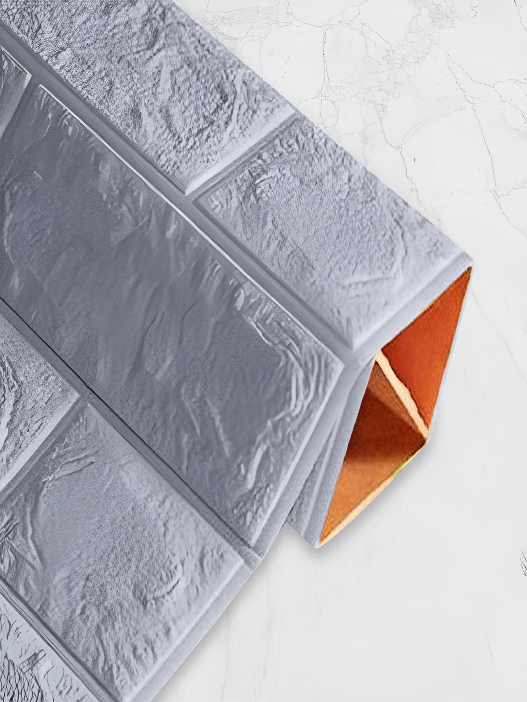Kuber Industries Set Of 3 Grey Self-Adhesive Removable Wallpaper