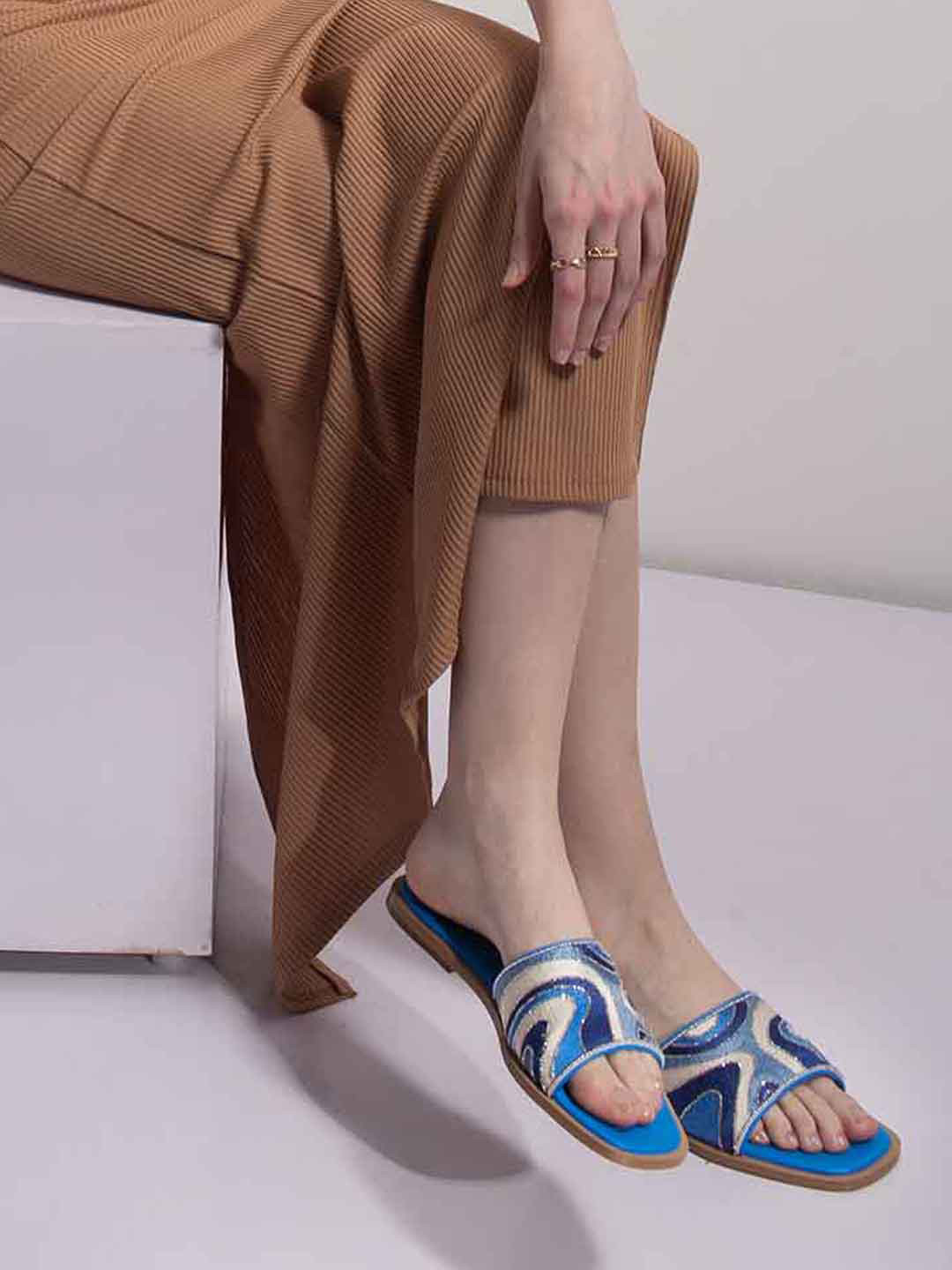 Saint G Women Printed Open Toe Flats