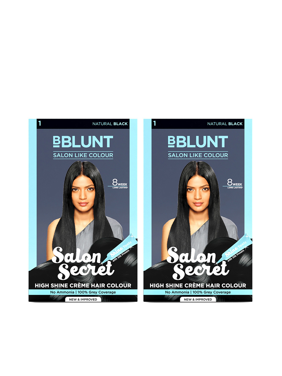 BBLUNT Set of 2 Salon Secret High Shine Crme Ammonia-Free Hair Colour - Natural Black 1