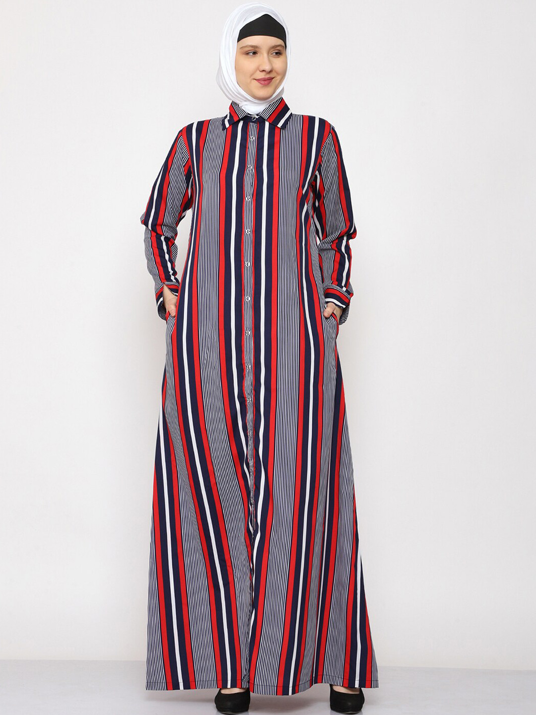 MOMIN LIBAS Striped Abaya Burquas