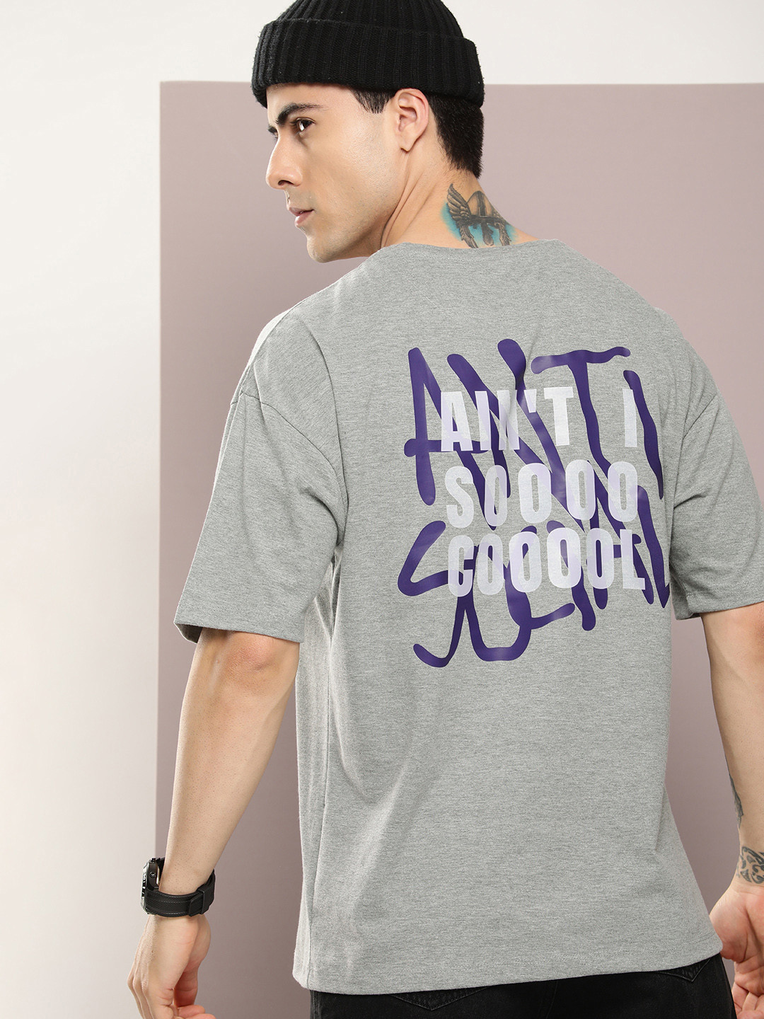 Kook N Keech Men Typography Printed Oversized T-shirt