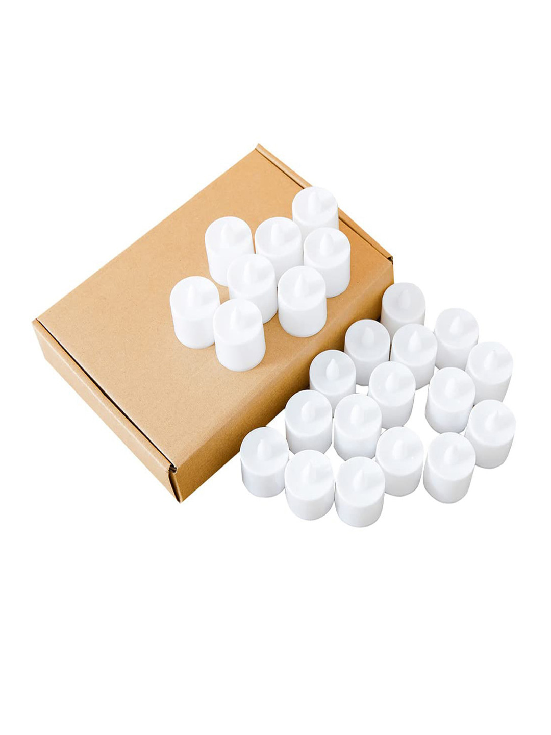 Kuber Industries 24Pcs White Led Candle Table Lamp