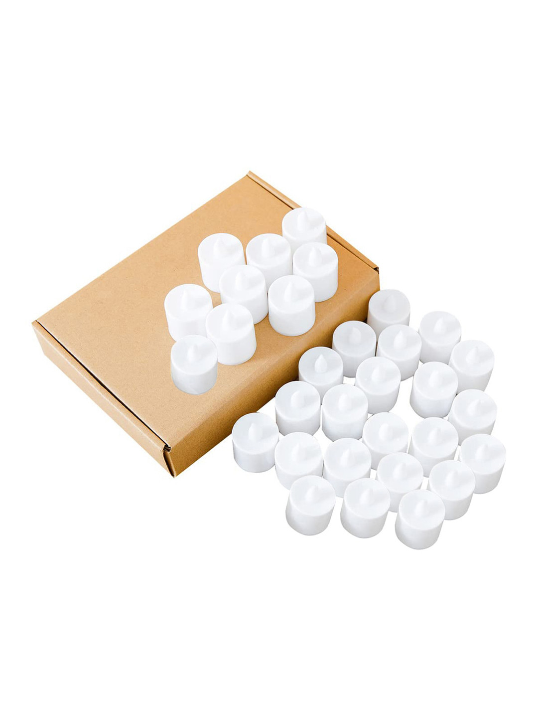 Kuber Industries 24Pcs White & Yellow LED Battery Candles For Home Decoration