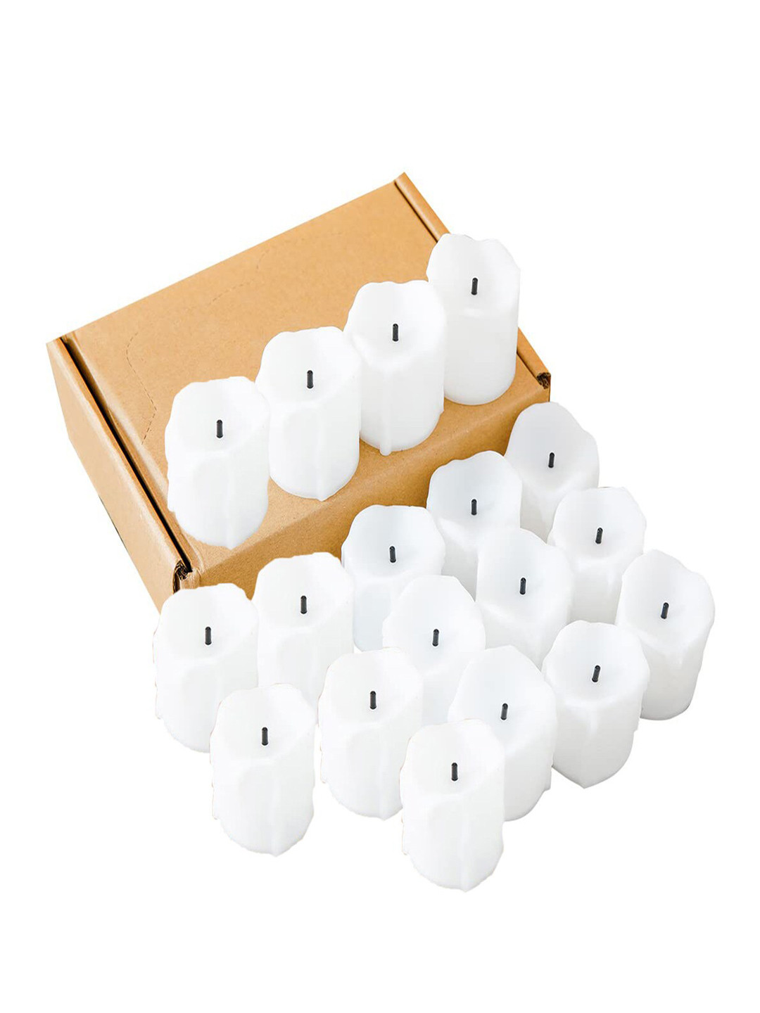 Kuber Industries 12Pcs Yellow Led Candle Table Lamp