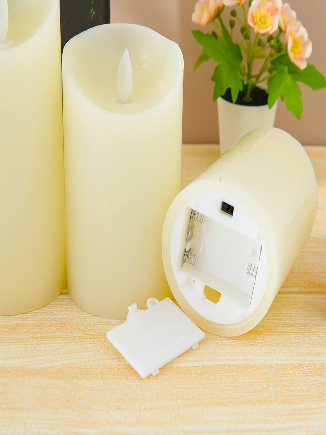 Kuber Industries 12Pcs White & Yellow LED Battery Candles For Home Decoration