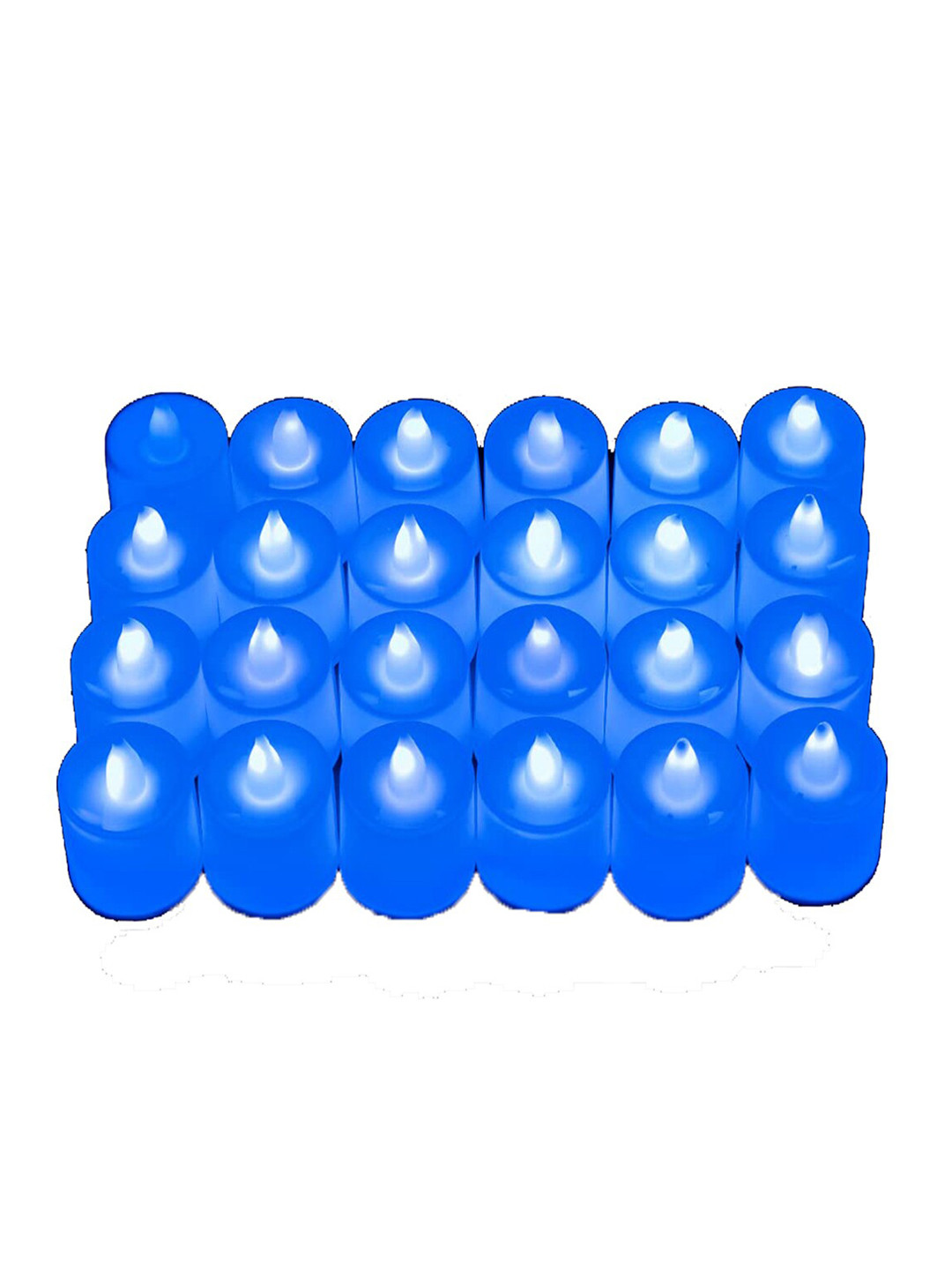 Kuber Industries 24Pcs Blue Led Candle Table Lamp