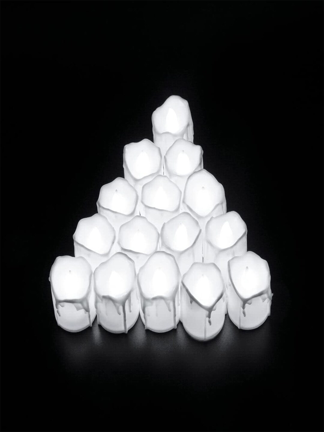 Kuber Industries 24Pcs White Led Candle Table Lamp