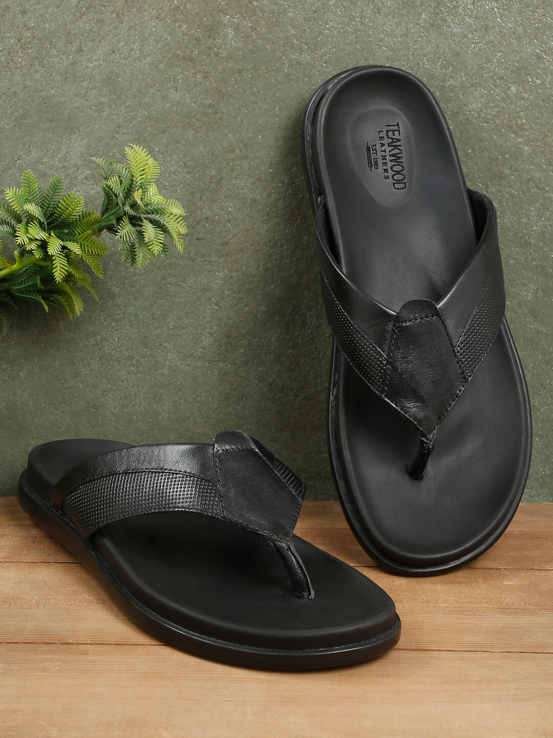 Teakwood Leathers Men Leather Comfort Sandals