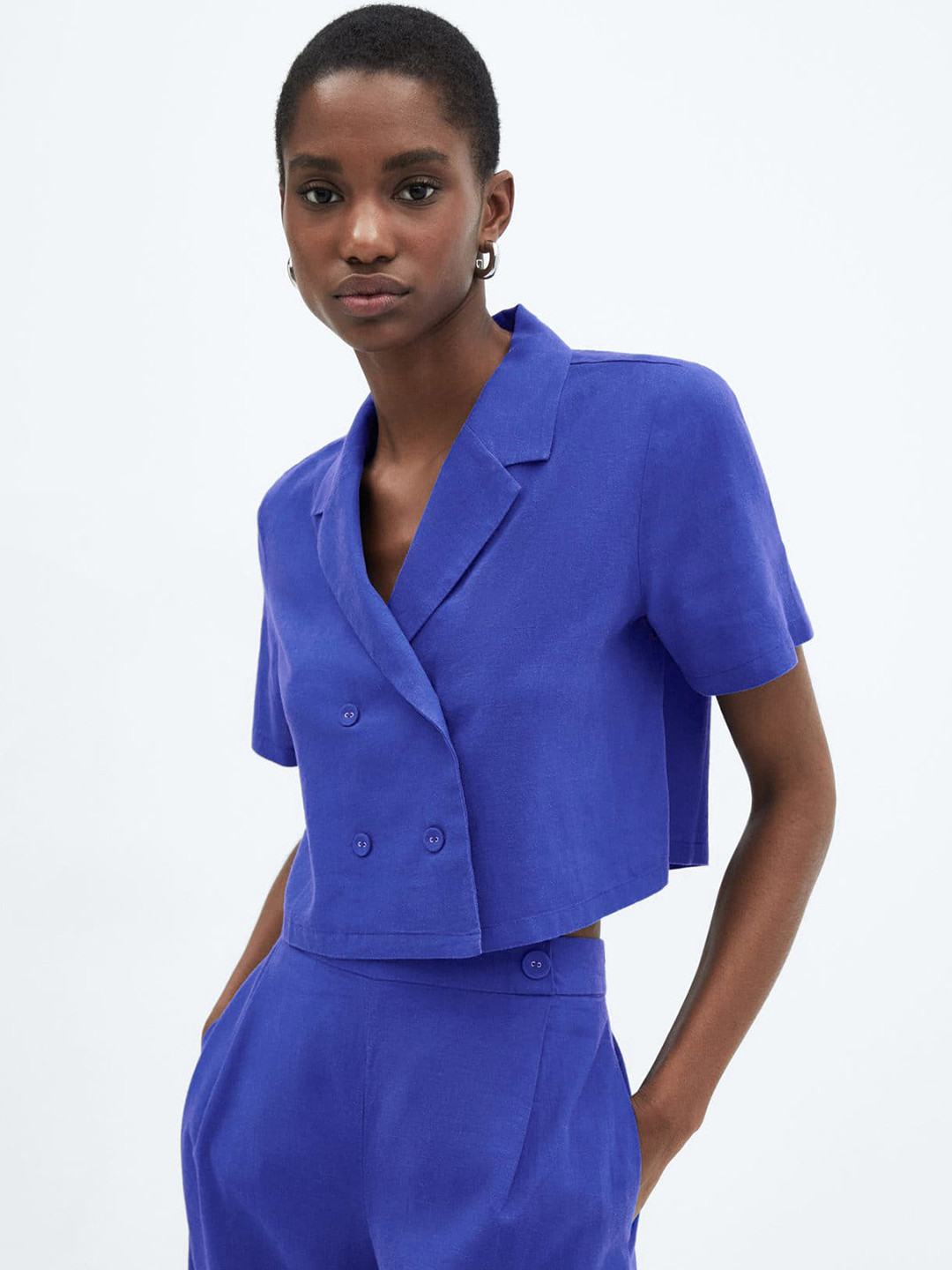 MANGO Women Double-Breasted Casual Shirt