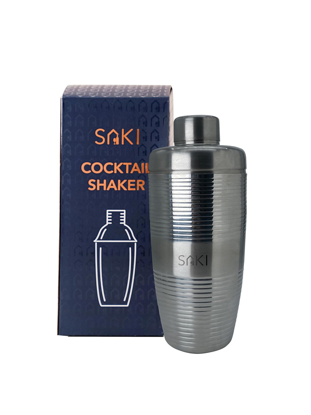 SAKI Silver Toned Coctail Shaker and Drinkware 500 ml