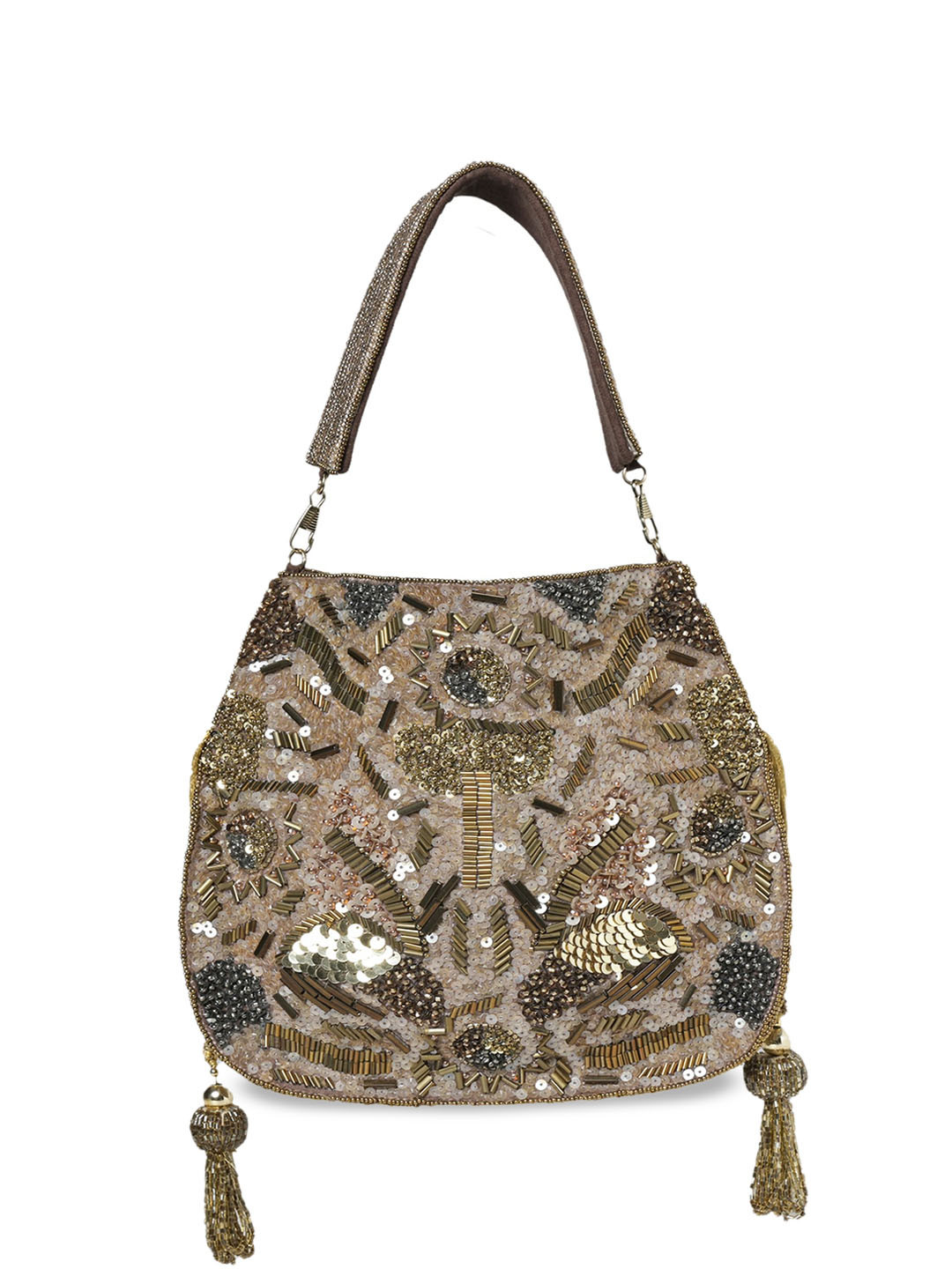 MARKQUES Suede Structured Handheld Bag with Fringed