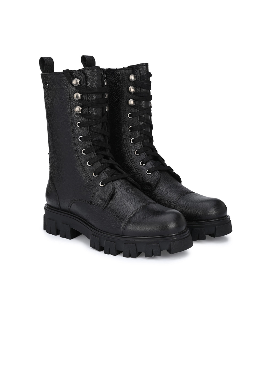 Delize Men Vegan Leather Derby Biker Boots