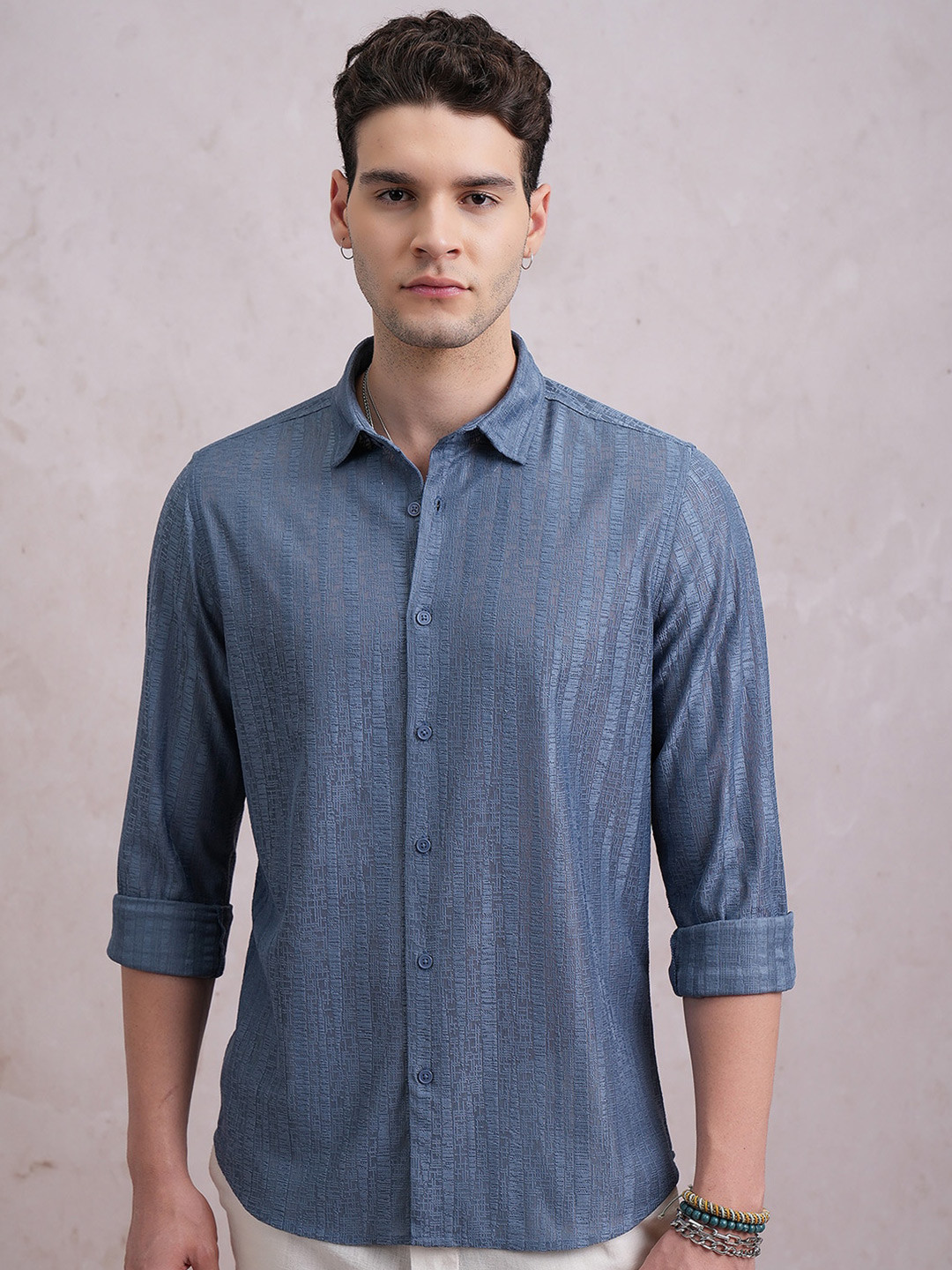 Highlander Men Crochet Slim Fit Shirt