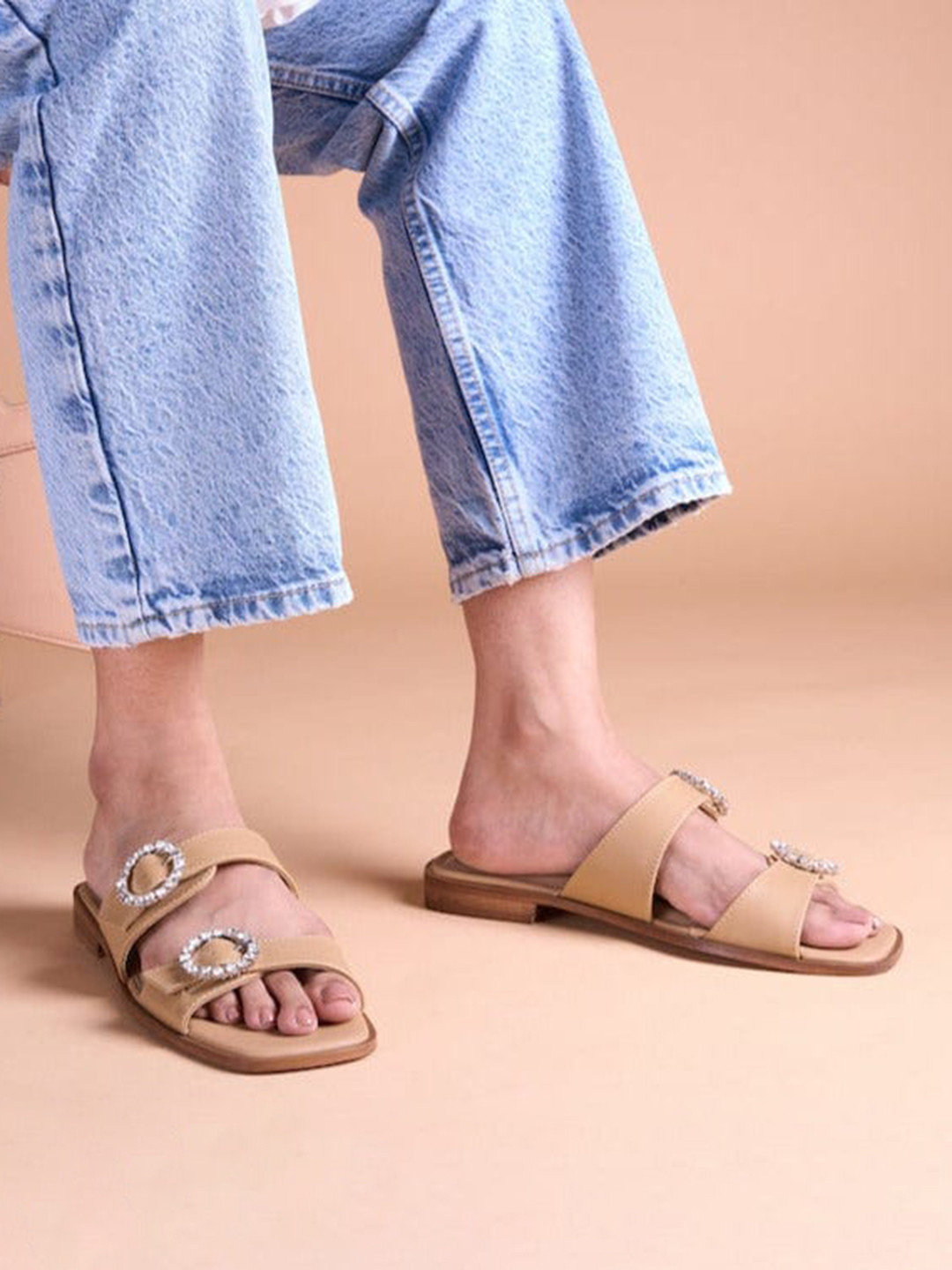 CAI Women Buckled Strapped Flats