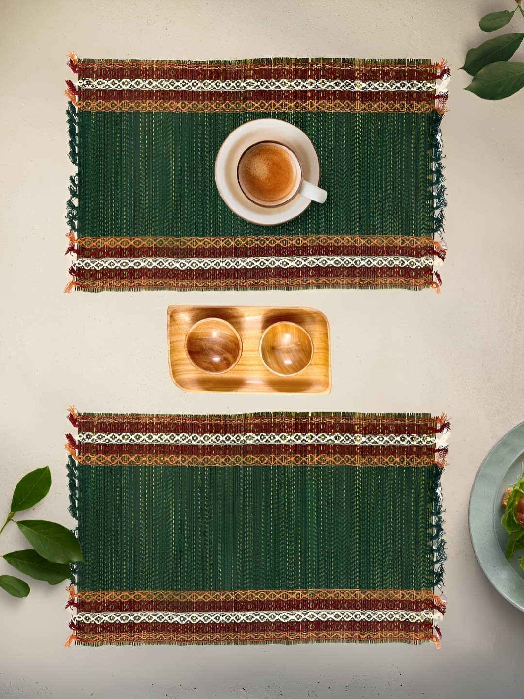 Peepul Tree Set Of 2 Green Grass Table Placemats