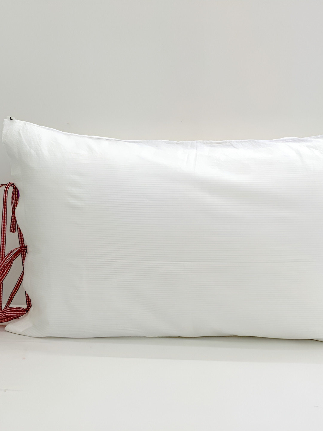 SLEEPY THREADS White 1 Pieces Striped Pure Cotton Square Pillow Covers