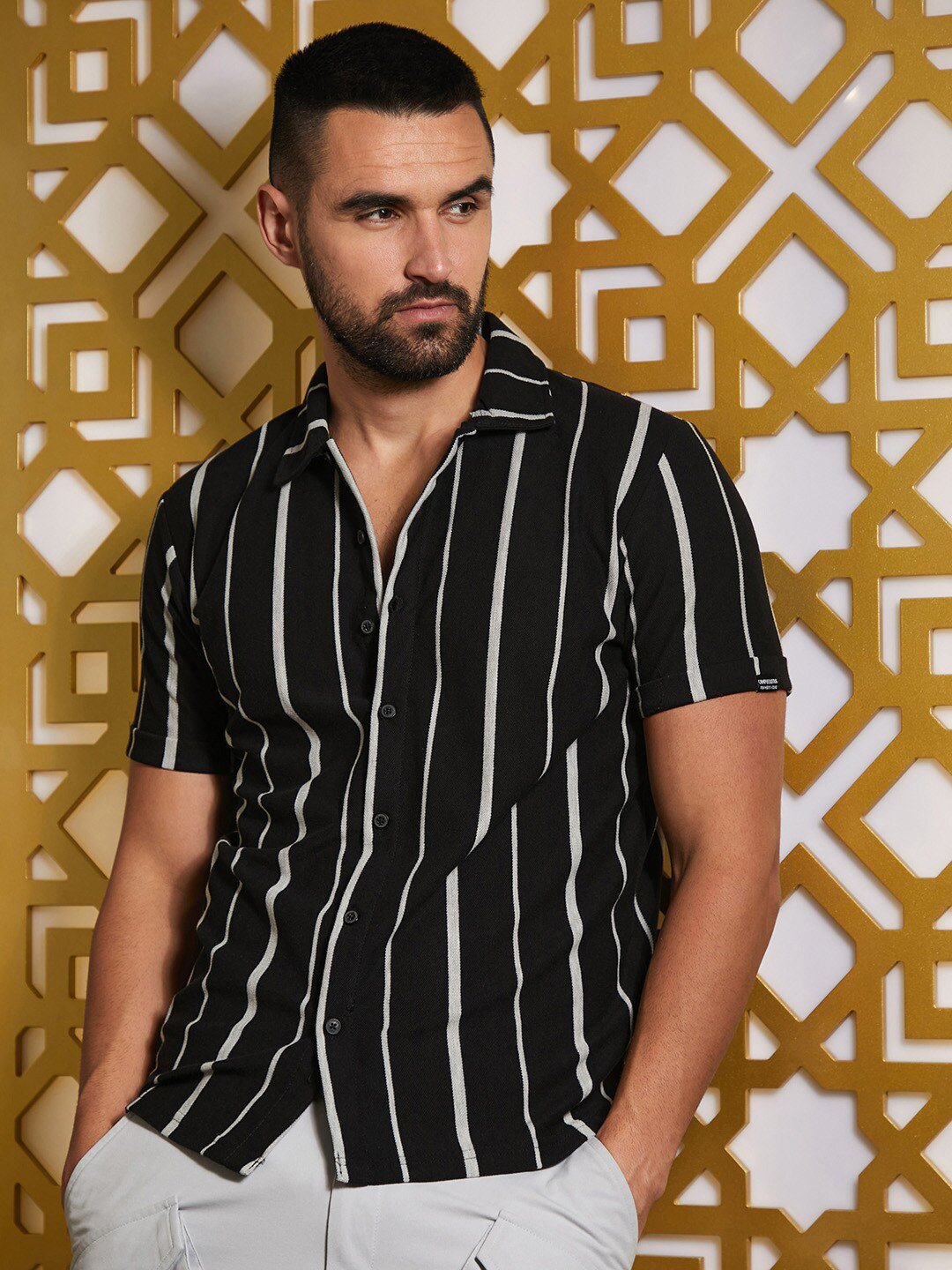 Campus Sutra Pencil Striped Shirt