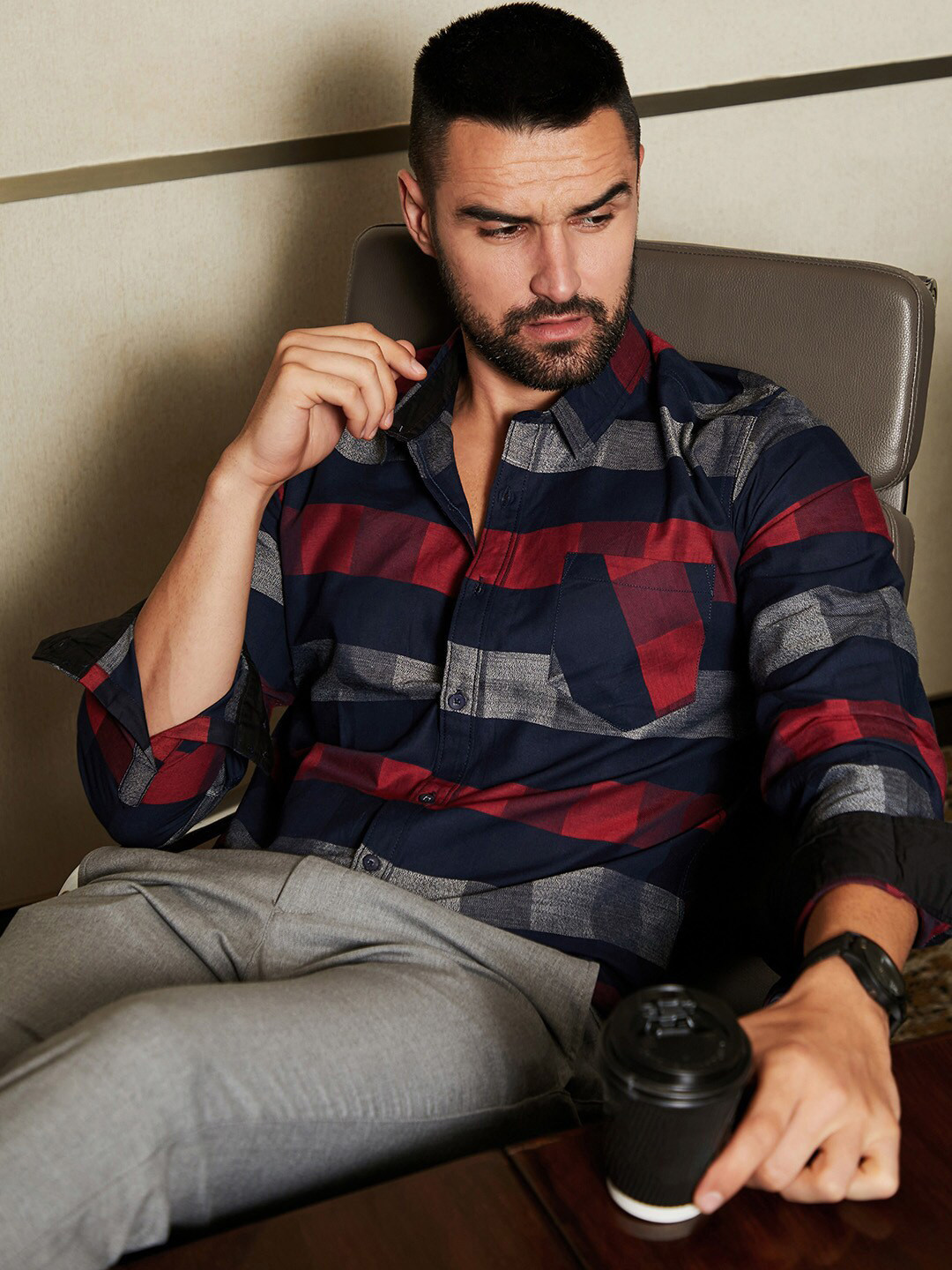 Campus Sutra Gun Club Check Shirt