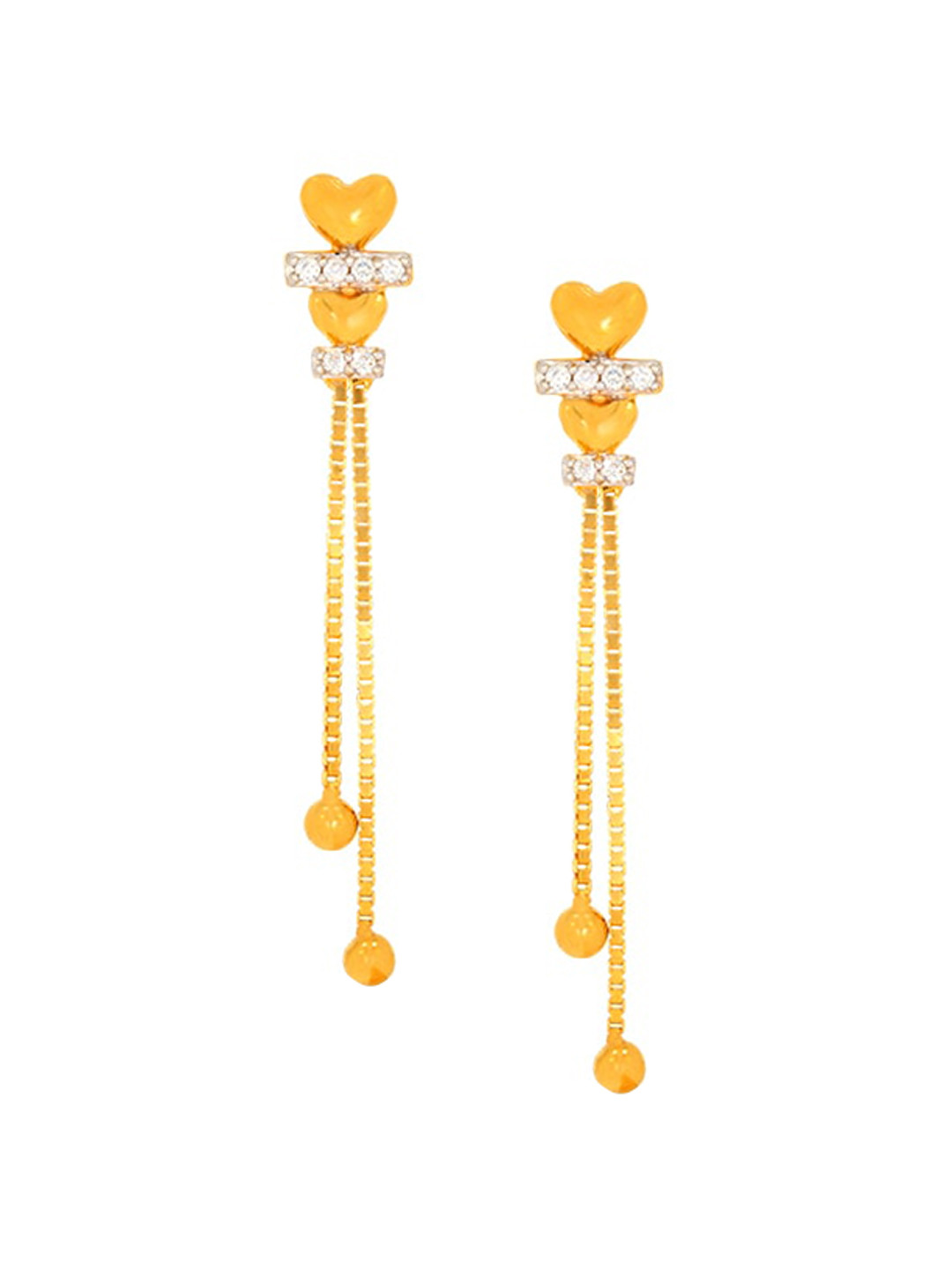 BHIMA Jewels 22K Hallmark 916 Purity Yellow Gold Heart Stone Drop