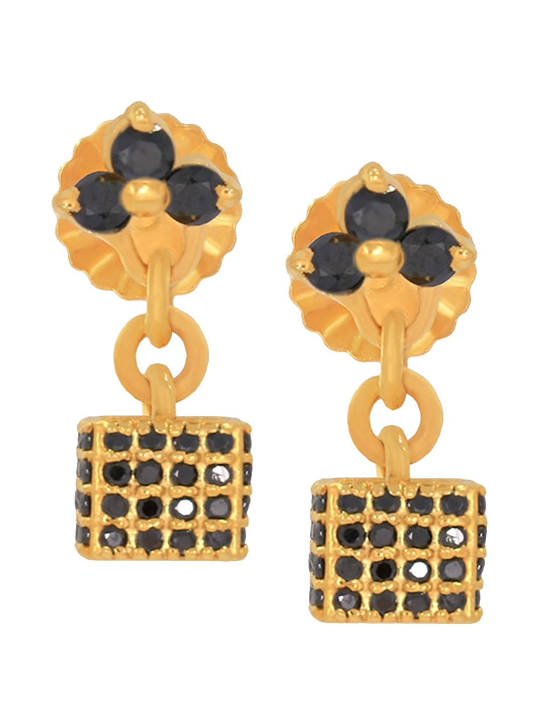 BHIMA Jewels 22K Hallmark 916 Purity Yellow Gold Black Stone Drops