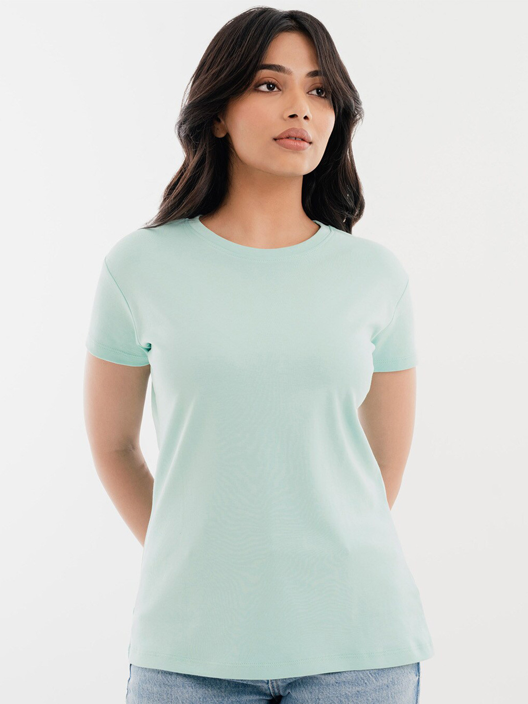 Halff Grey Premium Cotton Crew Neck Drop-Shoulder Sleeves T-shirt